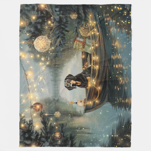 Bluetick Coonhound Weihnachtsfeiertage Fleecedecke (Vorderseite)