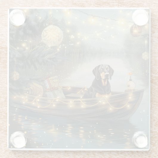 Bluetick Coonhound Weihnachtsfeiertage Glasuntersetzer (Rückseite)