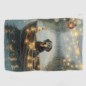 Bluetick Coonhound Weihnachtsfeiertage Golfhandtuch (Horizontal)