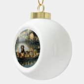 Bluetick Coonhound Weihnachtsfeiertage Keramik Kugel-Ornament (Rechts)