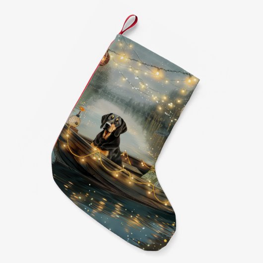 Bluetick Coonhound Weihnachtsfeiertage Kleiner Weihnachtsstrumpf (Vorderansicht (hängend))