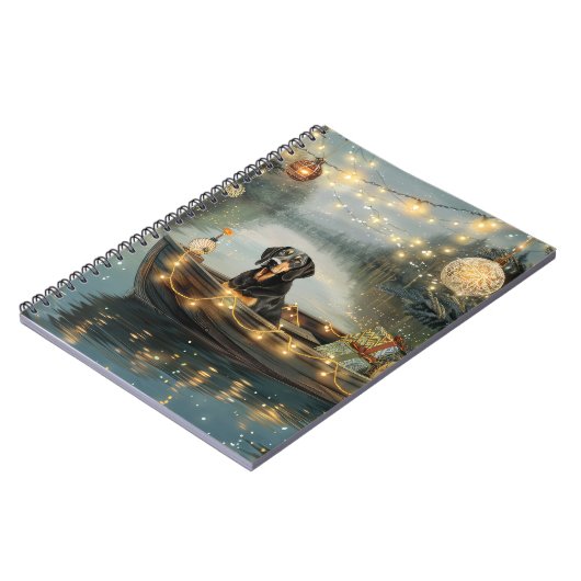 Bluetick Coonhound Weihnachtsfeiertage Notizblock (Linke Seite)