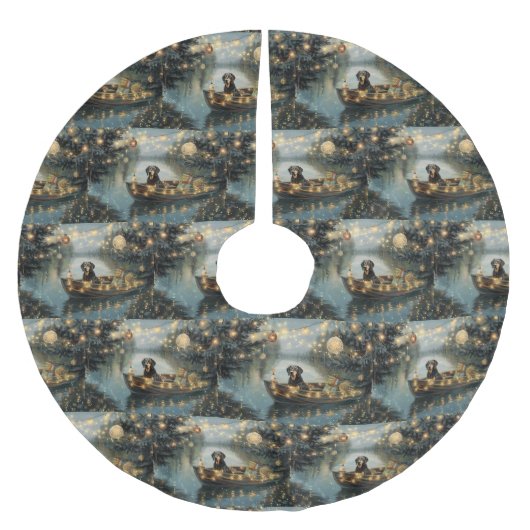 Bluetick Coonhound Weihnachtsfeiertage Polyester Weihnachtsbaumdecke (Vorderseite)