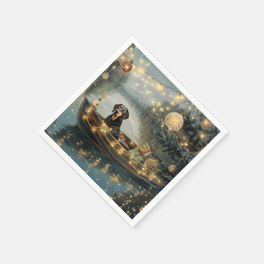 Bluetick Coonhound Weihnachtsfeiertage Serviette (Ecke)