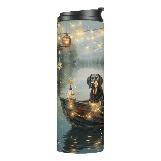 Bluetick Coonhound Weihnachtsfeiertage Thermosbecher (Nach links gedreht)