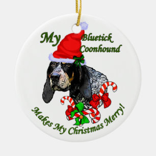 Bluetick Coonhound-Weihnachtsgeschenk-Verzierung Keramik Ornament