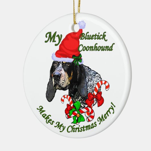 Bluetick Coonhound Weihnachtsgeschenke Ornament (Links)