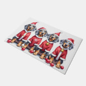 Bluetick Coonhound Weihnachtskleid Santa Hut Fußmatte (Schrägansicht)