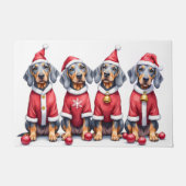 Bluetick Coonhound Weihnachtskleid Santa Hut Fußmatte (Vorderseite)