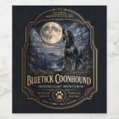 Bluetick Coonhound Weinetikett (Einzelnes Label)