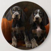 Bluetick Coonhound Welpe Herbst Delight Pumpen Button (Vorderseite)