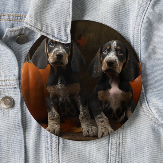 Bluetick Coonhound Welpe Herbst Delight Pumpen Button (Beispiel)