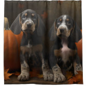 Bluetick Coonhound Welpe Herbst Delight Pumpen Duschvorhang (Vorderseite)
