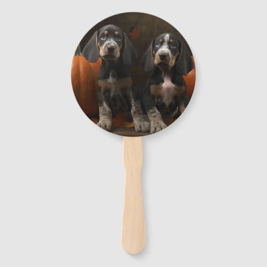 Bluetick Coonhound Welpe Herbst Delight Pumpen Fächer (Rückseite)