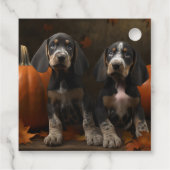 Bluetick Coonhound Welpe Herbst Delight Pumpen Geschenkanhänger (Rückseite)