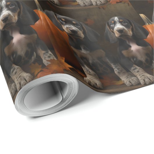 Bluetick Coonhound Welpe Herbst Delight Pumpen Geschenkpapier (Rolleneckpunkt)