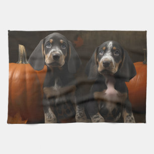 Bluetick Coonhound Welpe Herbst Delight Pumpen Geschirrtuch
