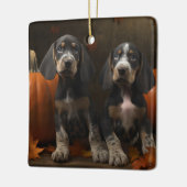 Bluetick Coonhound Welpe Herbst Delight Pumpen Keramikornament (Links)