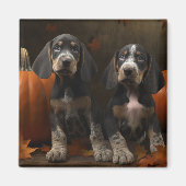 Bluetick Coonhound Welpe Herbst Delight Pumpen Magnet (Vorne)