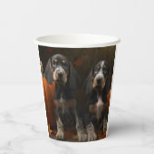 Bluetick Coonhound Welpe Herbst Delight Pumpen Pappbecher (Rückseite)