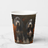 Bluetick Coonhound Welpe Herbst Delight Pumpen Pappbecher (Vorderseite)