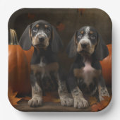Bluetick Coonhound Welpe Herbst Delight Pumpen Pappteller (Vorderseite)