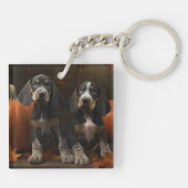 Bluetick Coonhound Welpe Herbst Delight Pumpen Schlüsselanhänger (Rückseite)