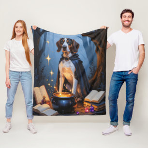 Bluetick Coonhound Whimsical Halloween-Malerei Fleecedecke