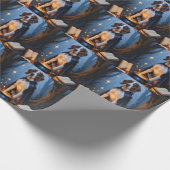 Bluetick Coonhound Whimsical Halloween Malerei Geschenkpapier (Ecke)