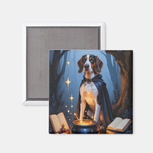 Bluetick Coonhound Whimsical Halloween-Malerei Magnet