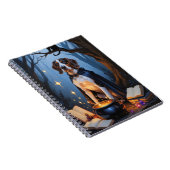 Bluetick Coonhound Whimsical Halloween Malerei Notizblock (Rechte Seite)