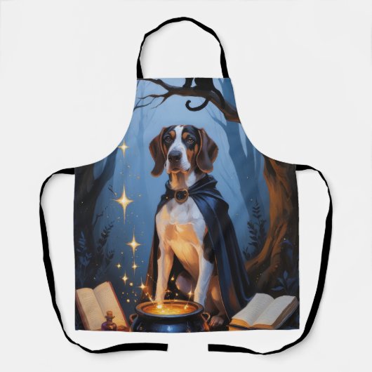 Bluetick Coonhound Whimsical Halloween Malerei Schürze (Vorderseite)