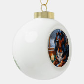 Bluetick Coonhound With Christmas Lights Holiday Keramik Kugel-Ornament (Links)