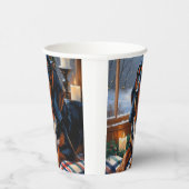 Bluetick Coonhound With Christmas Lights Holiday Pappbecher (Rechts)