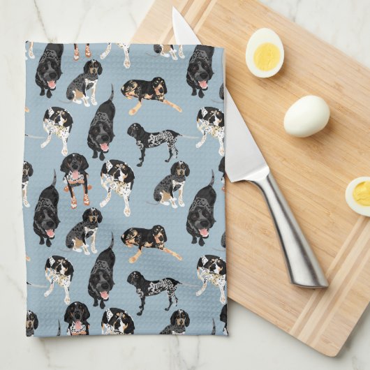 Bluetick Coonhounds Geschirrtuch (Viertel Falte)