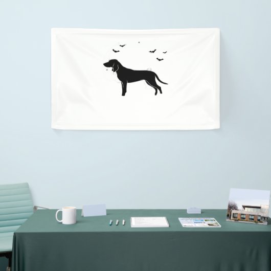 Bluetick Dog - Halloween Moon Silhouette Classic T Banner (Messeveranstaltung)