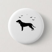 Bluetick Dog - Halloween Moon Silhouette Classic T Button (Vorderseite)