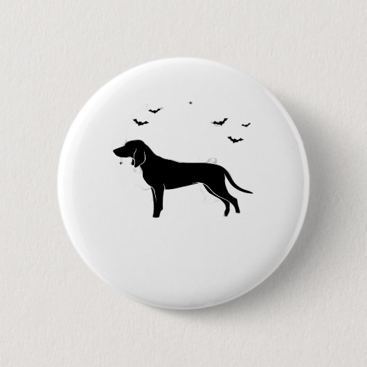 Bluetick Dog - Halloween Moon Silhouette Classic T Button (Vorderseite)