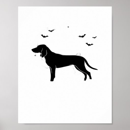 Bluetick Dog - Halloween Moon Silhouette Classic T Poster (Vorne)