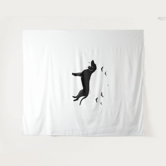 Bluetick Dog - Halloween Moon Silhouette Classic T Wandteppich (Vorderseite (Horizontal))