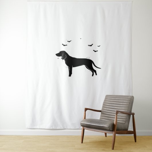 Bluetick Dog - Halloween Moon Silhouette Classic T Wandteppich (Beispiel)