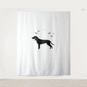 Bluetick Dog - Halloween Moon Silhouette Classic T Wandteppich (Vorderseite)