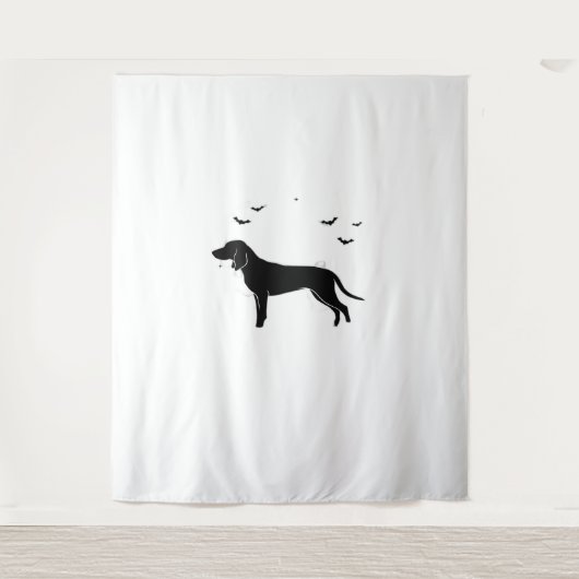 Bluetick Dog - Halloween Moon Silhouette Classic T Wandteppich (Vorderseite)