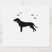 Bluetick Hund � Halloween Moon Silhouette Classic  Schaumweinetikett (Einzelnes Label)