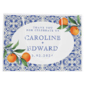 Bluetile mediterrane Hochzeit Große Geschenktüte (Rückseite)