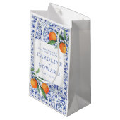 Bluetile mediterrane Hochzeit Kleine Geschenktüte (Vorderseite Schrägansicht)