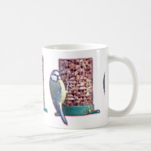 Bluetit auf Geschenke für Vogelfutter-Foto Kaffeetasse