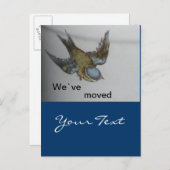 bluetit-wir sind umgezogen ankündigungspostkarte (Vorne/Hinten)