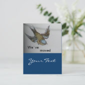 bluetit-wir sind umgezogen ankündigungspostkarte (Stehend Vorderseite)