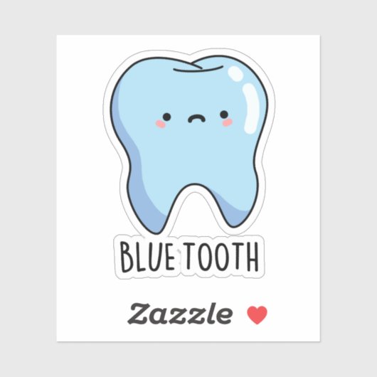 Bluetooth Funny Technical Blue Tooth Puff Aufkleber (Blatt)